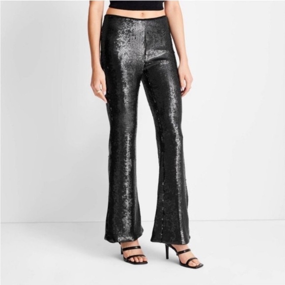 High-Rise Sequin Flare Pants from Future Collective with Kahlana Barfield new - Picture 2 of 4